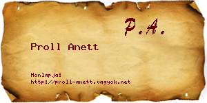 Proll Anett névjegykártya